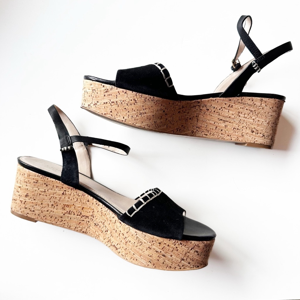 Cole Haan Steffi Black Wedge Sandals Women's Size 10.5